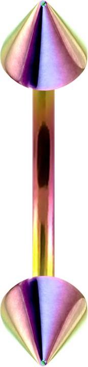 Image du produit Star Piercing Micro banane colorée avec deux cônes (Acier chirurgical 316L, sans laiton)