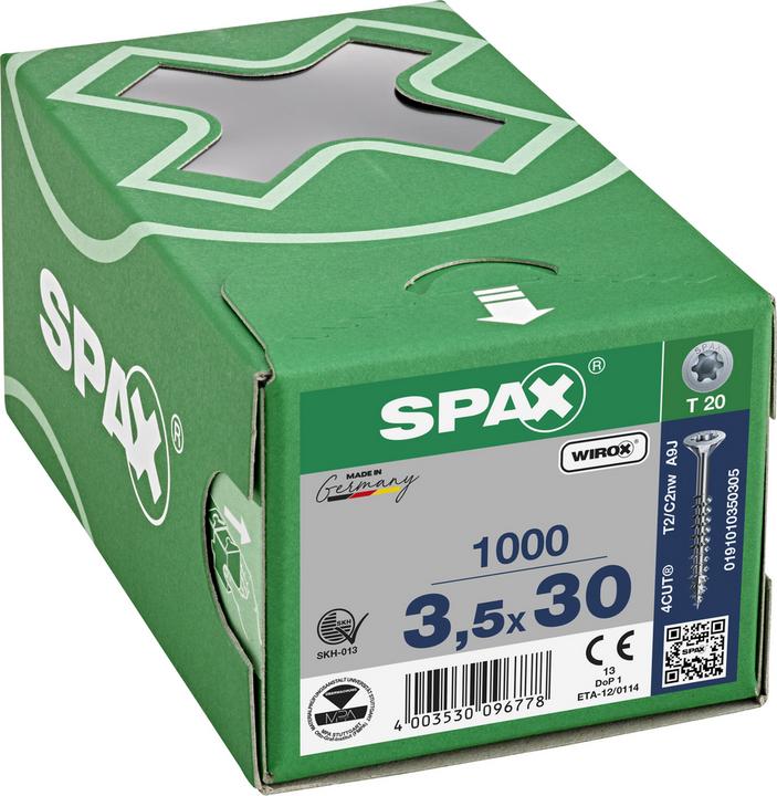 Image du produit Spax Vis pour panneaux d'aggloméré SK T15 3,5x30 mm (1000 Vis par pièce)