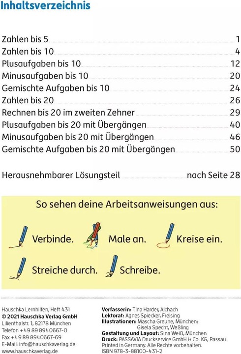 Immagine prodotto Mein Übungsheft Rechnen - 1. Klasse, A5-Heft (Tedesco, Tina Harder, Masha Greune, 2021)