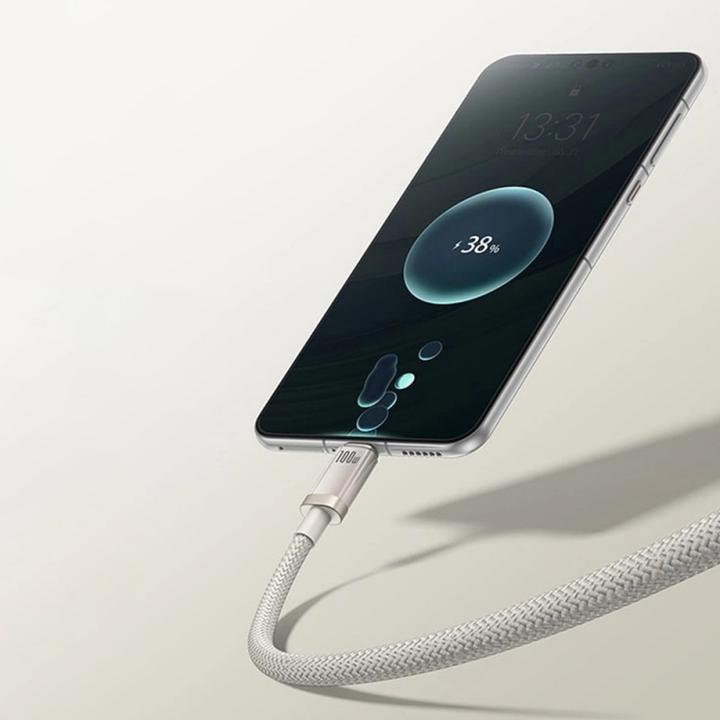 Produktbild Baseus USB-A to USB-C Cable Titanium, 100W, 5A, 2m, Silver (2 m, 100 W)