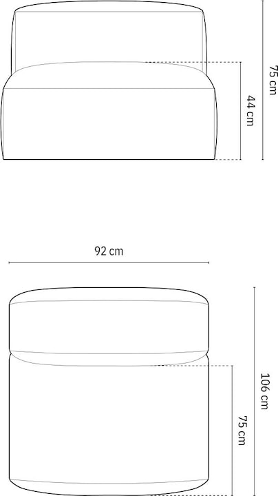 Actual product image Micadoni Modul, "Martina", 1 Seat, 92x106x75 Made in Europe (2 person sofa, 3-seater, 4-seater)