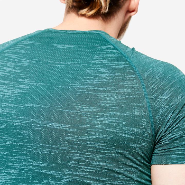 Actual product image Domyos Men's compression shirt round neck - turquoise (XXL)