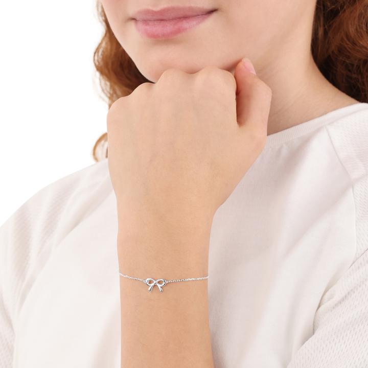 Immagine prodotto S.Oliver Armschmuck für Mädchen, 925 Sterling Silber | Schleife (16 cm, Argento 925)