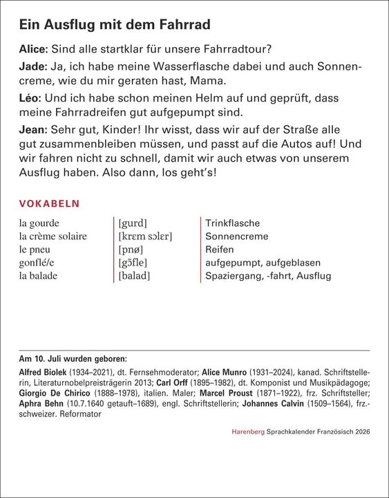 Produktbild Harenberg Französisch Sprachkalender 2026 - Französisch lernen leicht gemacht - Tagesabrei (Deutsch)