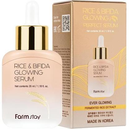 Farm Stay, Gesichtsserum, FARMSTAY Rice & Bifida Glowing Serum rozświetlające serum z fermentami i Ryżem 35ml (35 ml)
