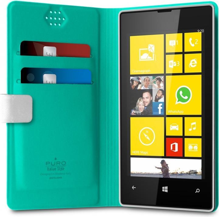 Actual product image Puro Uniwallet Bi-Color - Universal 360 ° swivel case with card slots, dydis XXL (balta) (Universal)