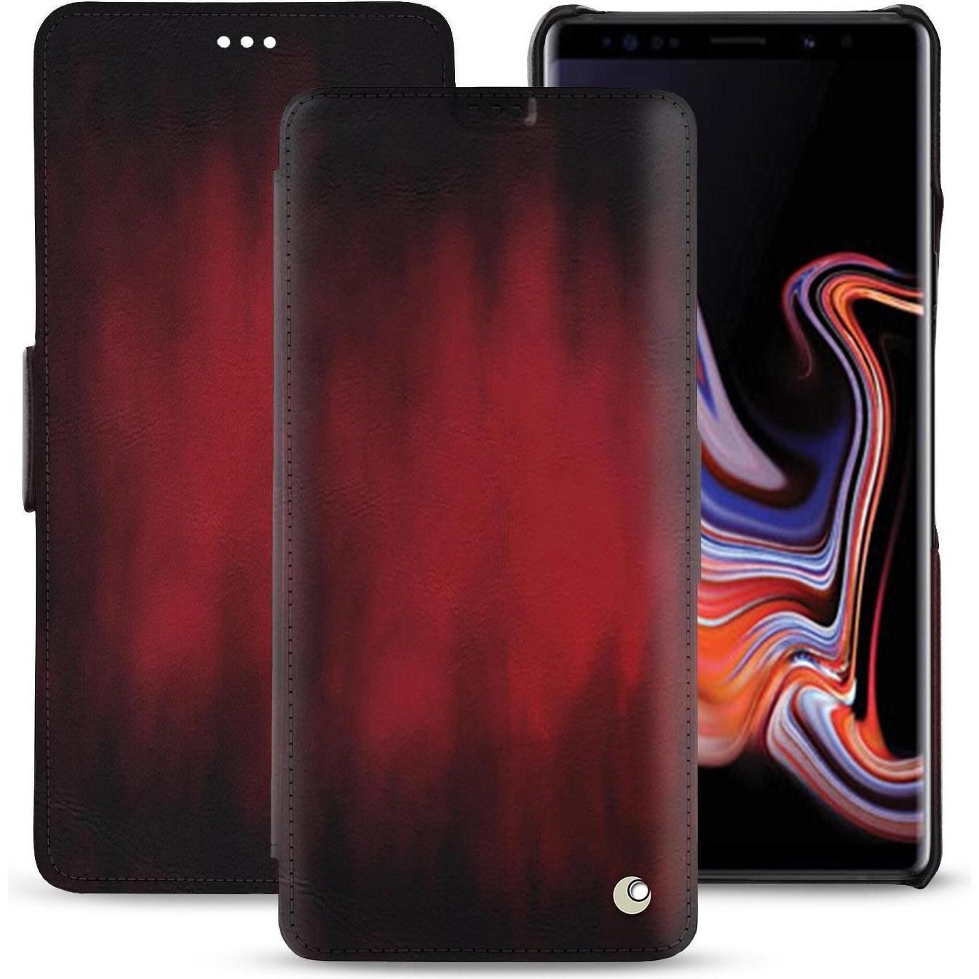 Noreve Lederschutzhülle horizontal (Samsung Galaxy Note 9), Smartphone Hülle, Rot