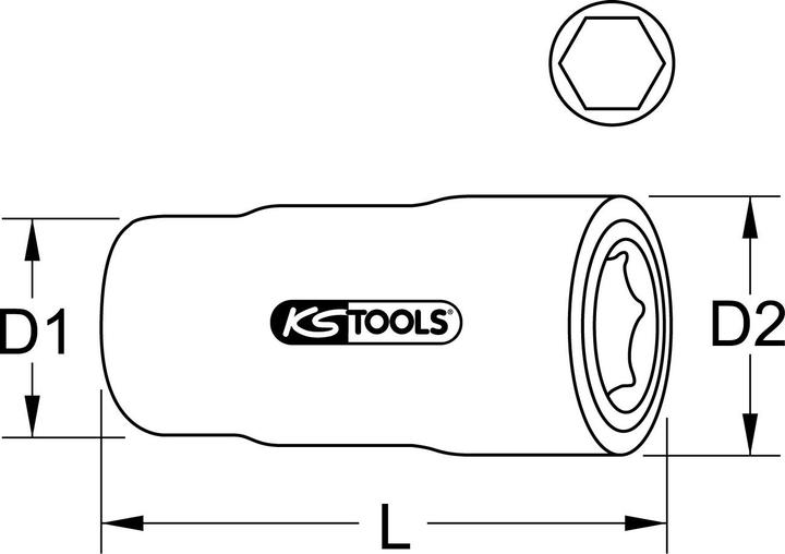 Actual product image KS Tools 1/2" socket with protective insulation (22 mm)