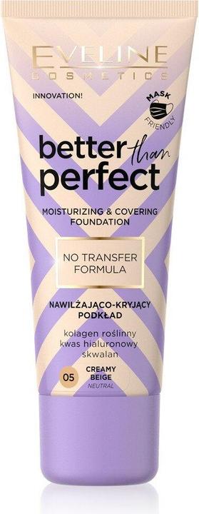 Eveline Better Than Perfect podkład nawilżająco-kryjący 05 Creamy Beige 30ml (Romig beige)