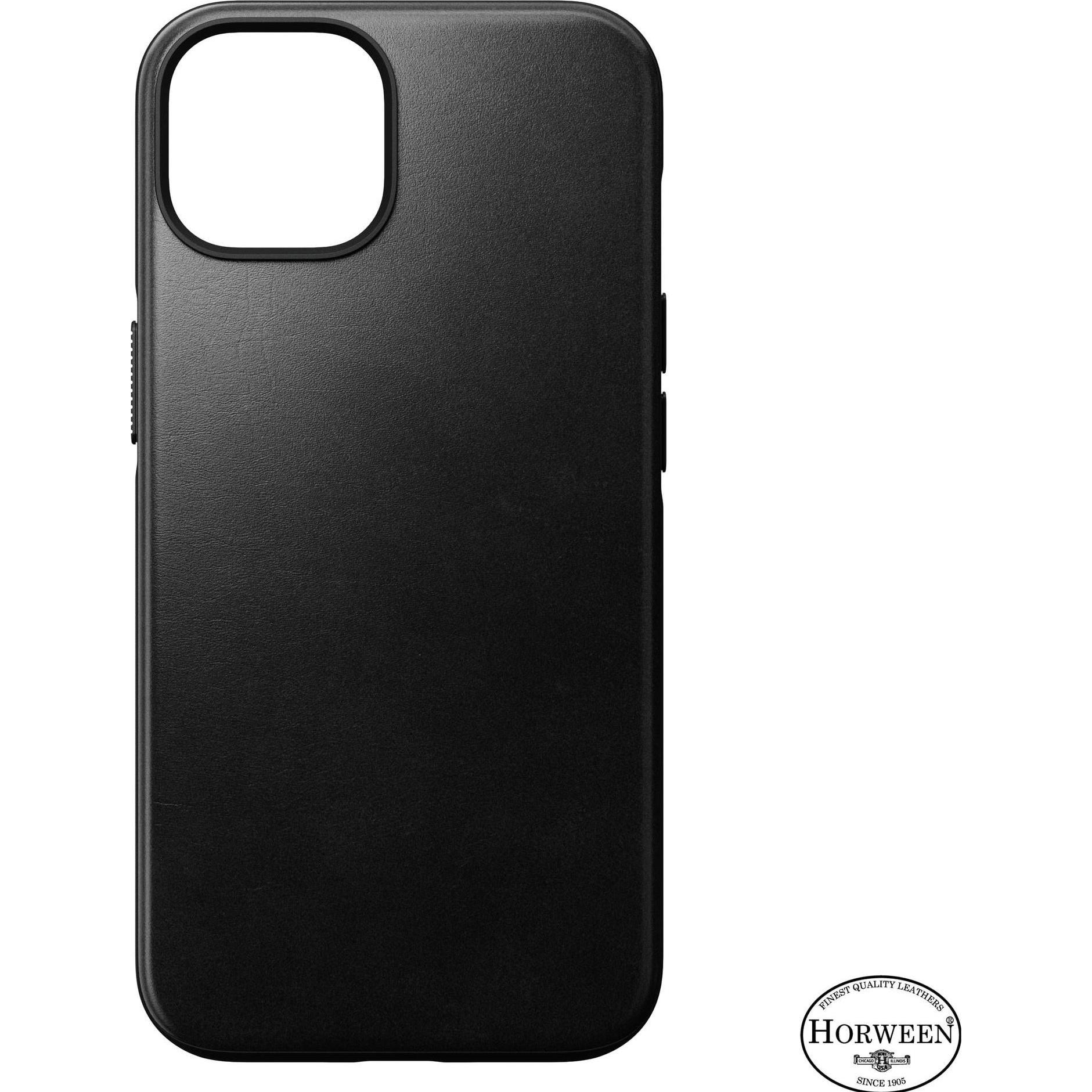 Thumbnail - Nomad Back Cover Modern Leather Horween iPhone 14 Schwarz (Apple iPhone 14), Smartphone Hülle, Schwarz