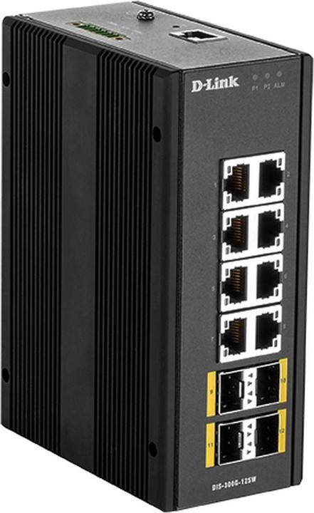 Immagine prodotto D-Link Switch industriale gestito a 12 porte L2 con 8 porte 10/100/1000BaseTX e 4 porte 100/1000BaseSFP (12 porte)