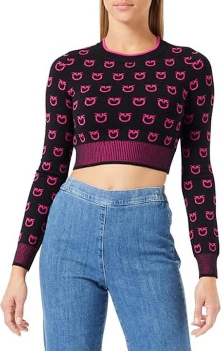 Produktbild Pinko Frettchen Tube Logo Bir T-shirt mit langen Ärmeln ohne Kragen (L)