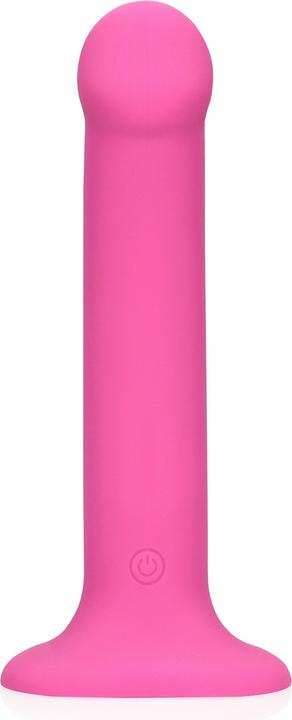 Actual product image Loveline Non-Phallic Vibrating Dildo - Medium - Powerful Pink