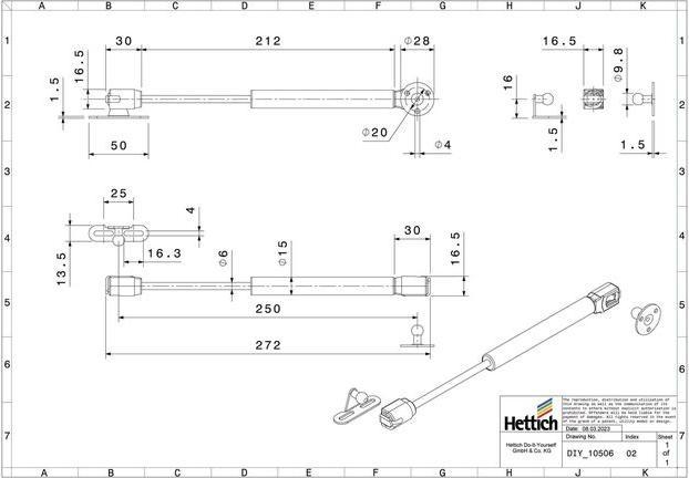 Produktbild Hettich Klappensttze Lift Basic
