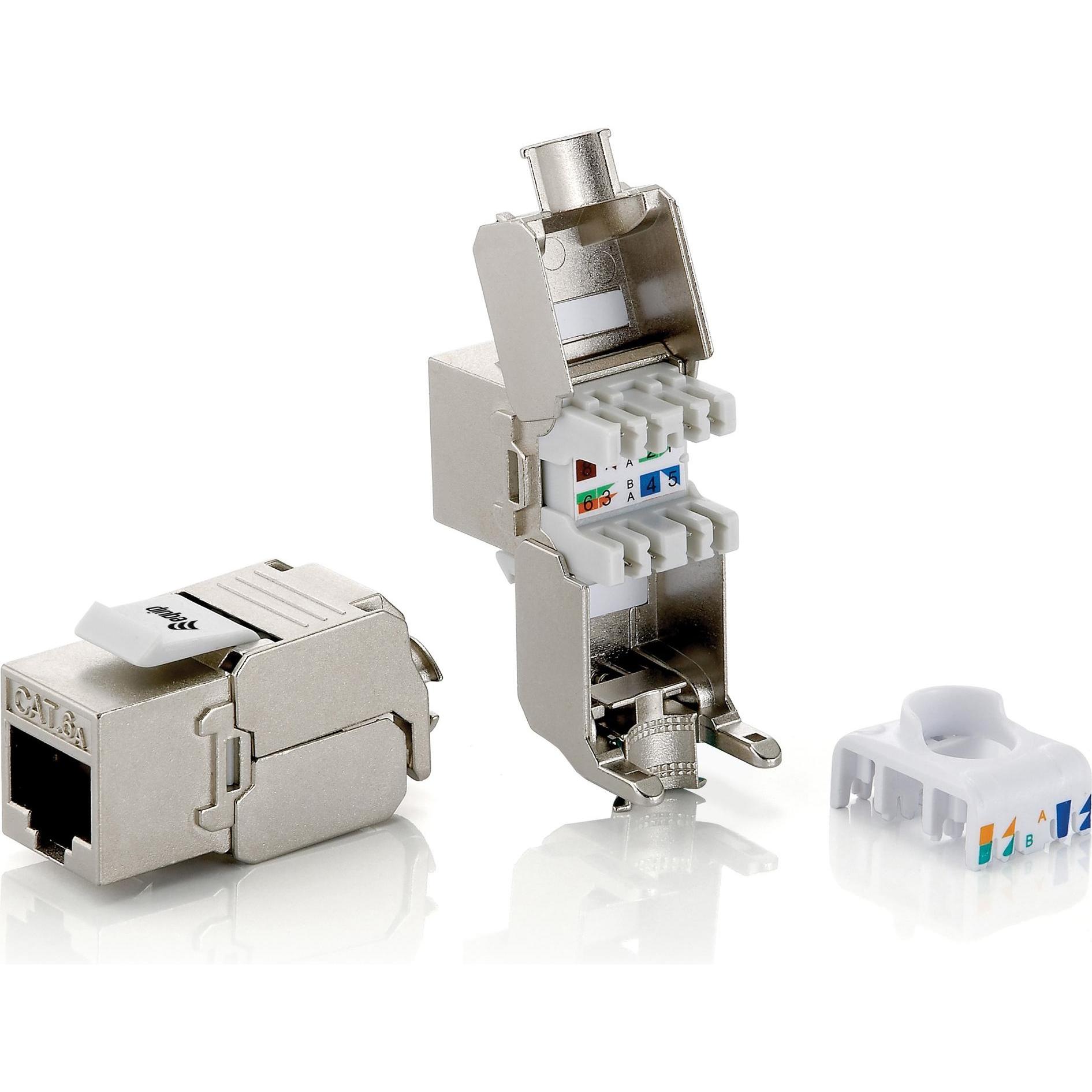 equip 1Set gleich 8 JacksKeystone Jack Cat.6A voll geschirmt werkzeugfreier Anschluss (Keystone Modul), Netzwerk Zubehör