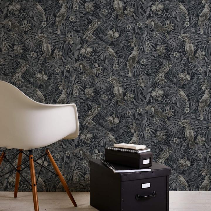 Actual product image A.S. Création Greenery with palm print in jungle look (53 x 1005 cm)