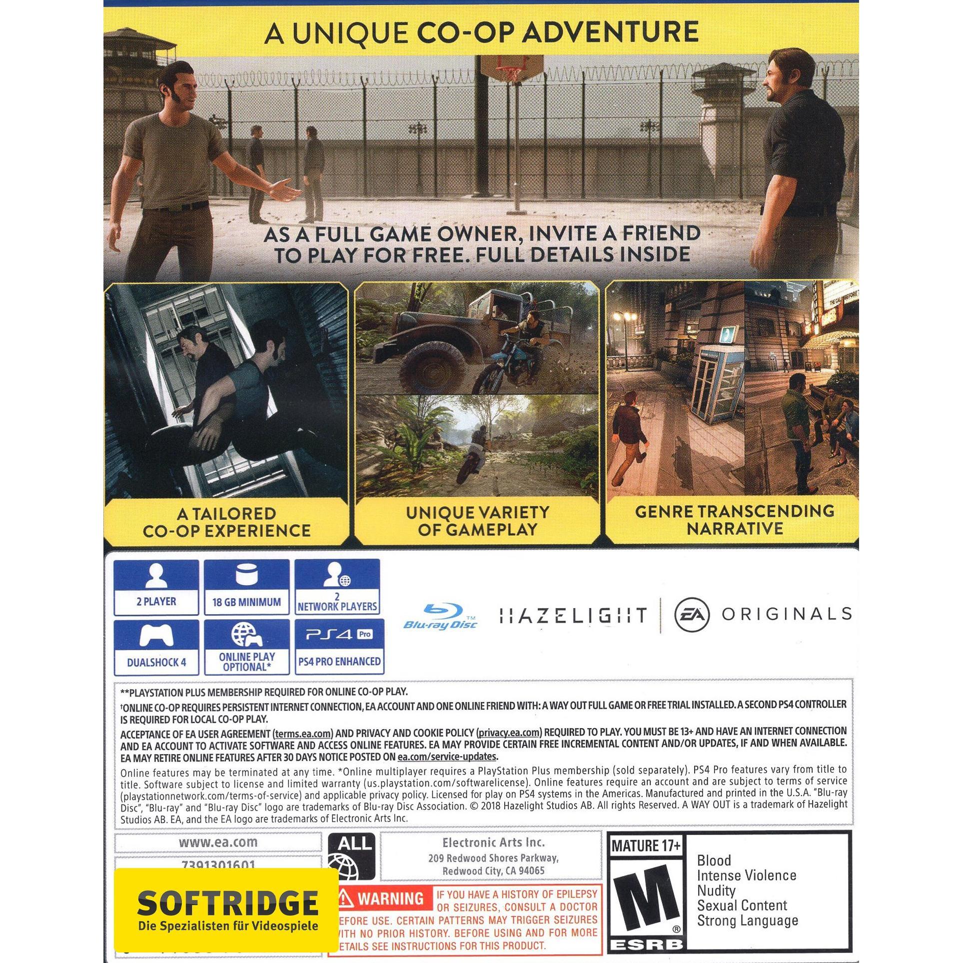 Ps4 A Way Out Xbox Vincent A Way Out Ps4 Age Rating A Way Out (XBOX