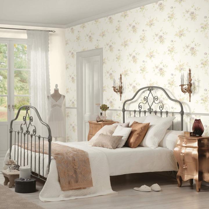 Actual product image A.S. Création Romantico romantic floral, purple (53 x 1005 cm)