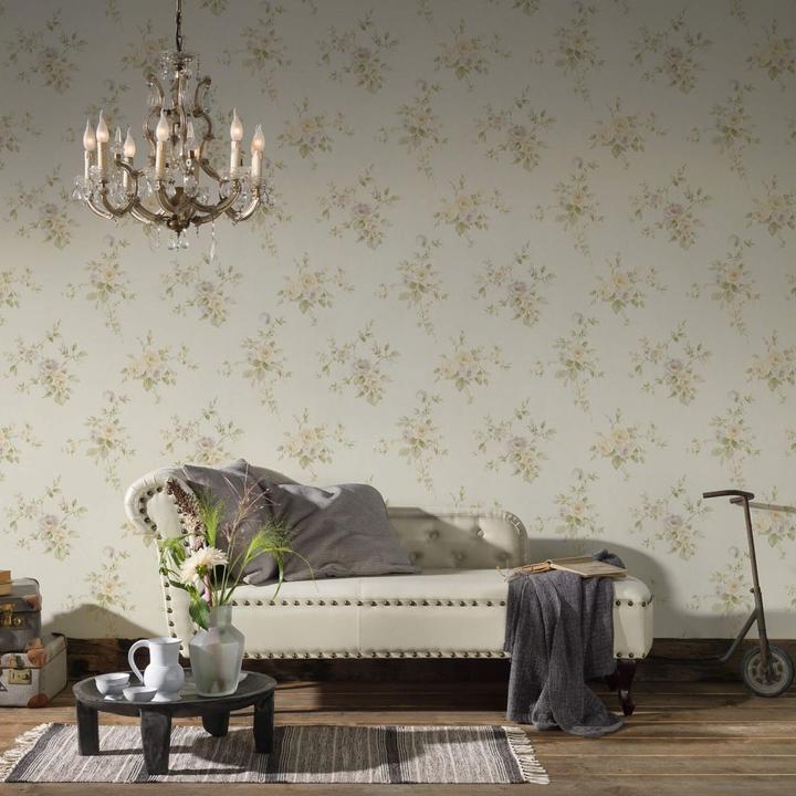 Actual product image A.S. Création Romantico romantic floral, purple (53 x 1005 cm)