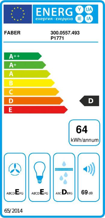 Energie-Label TCH04 SS19A 741 295 m/h Eingebaut Schwarz, Edelstahl D