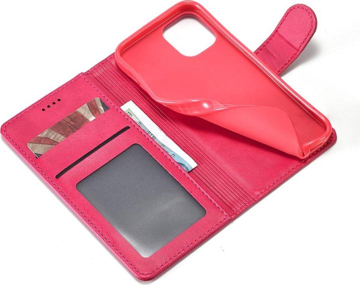 Image du produit Ueli Express iPhone 12 / iPhone 12 Pro Livre Etui en cuir véritable avec porte-carte Rose (Apple iPhone 12 Pro, Apple iPhone 12)