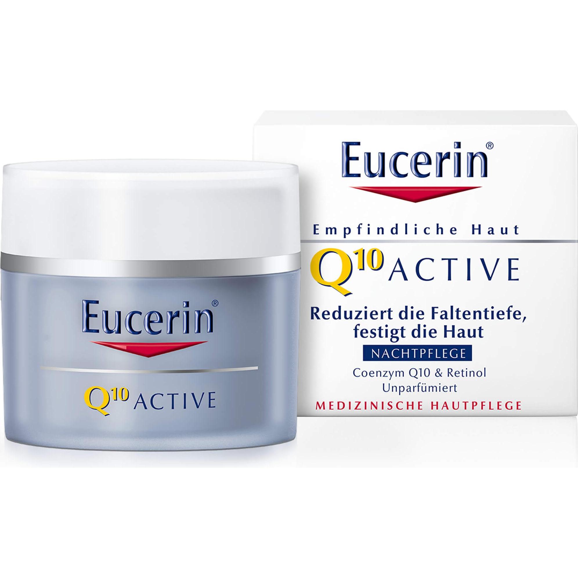 Eucerin, Gesichtscreme, Q10 Active (50 ml, Nachtcreme, Bis SPF 10)