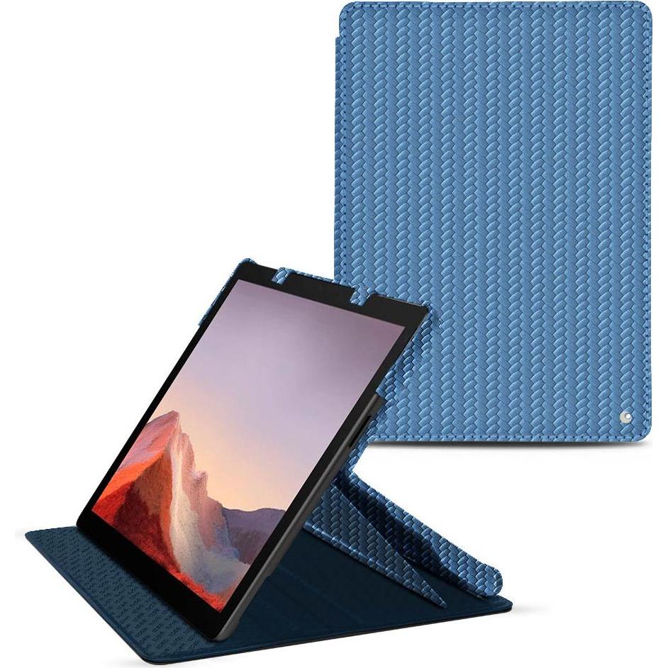 Thumbnail - Noreve Lederschutzhülle vertikal (Microsoft Surface Pro 8), Tablet Hülle, Blau