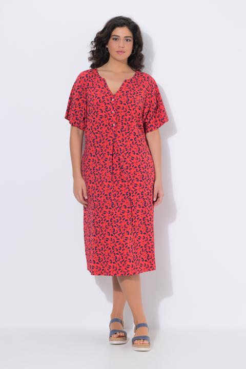 Produktbild Ulla Popken Midikleid, Erdbeeren, Tunika-Ausschnitt, Halbarm (46, 48)