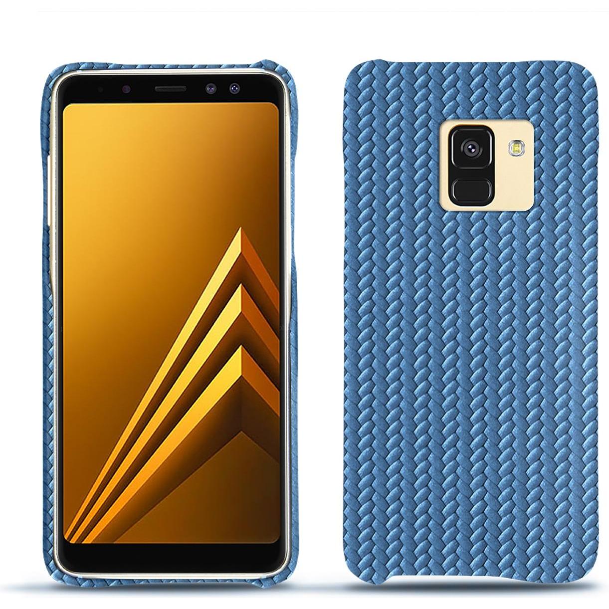 Noreve Lederschutzhülle (Samsung Galaxy A8+), Smartphone Hülle, Blau