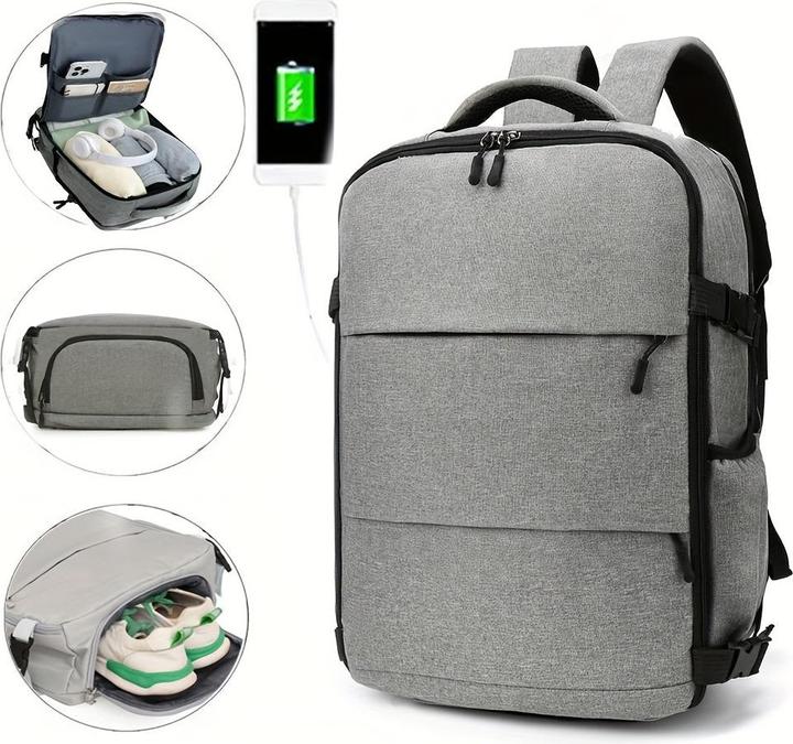 Actual product image Only-Bags.Store Vielseitiger Reiserucksack mit Schuhfach - stylisches und strapazierfähiges Nylon, verstellbare