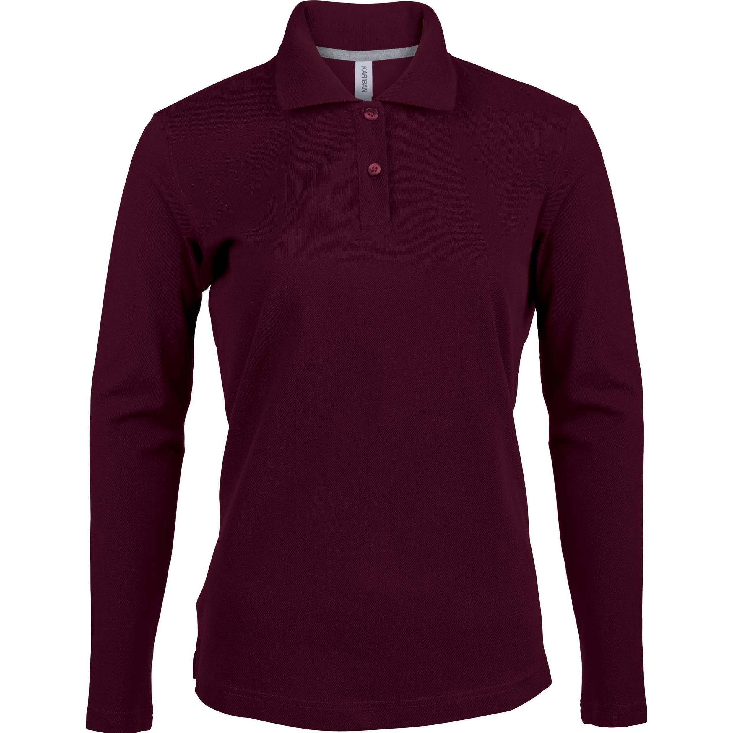 Thumbnail - Kariban, Damen, Shirt, Damen Poloshirt mit langen Ärmeln, Grau, (M)