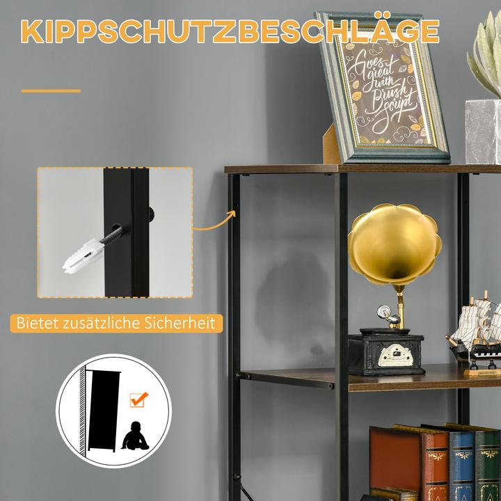 Image du produit Homcom Kommode Polyester, Stahl Rustikal-Braun (40 x 40 x 155 cm)