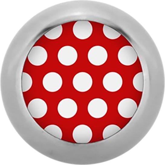 Actual product image Star Piercing Micro ball High Polished with polka dots red/white (Surgical steel 316L, without brass)