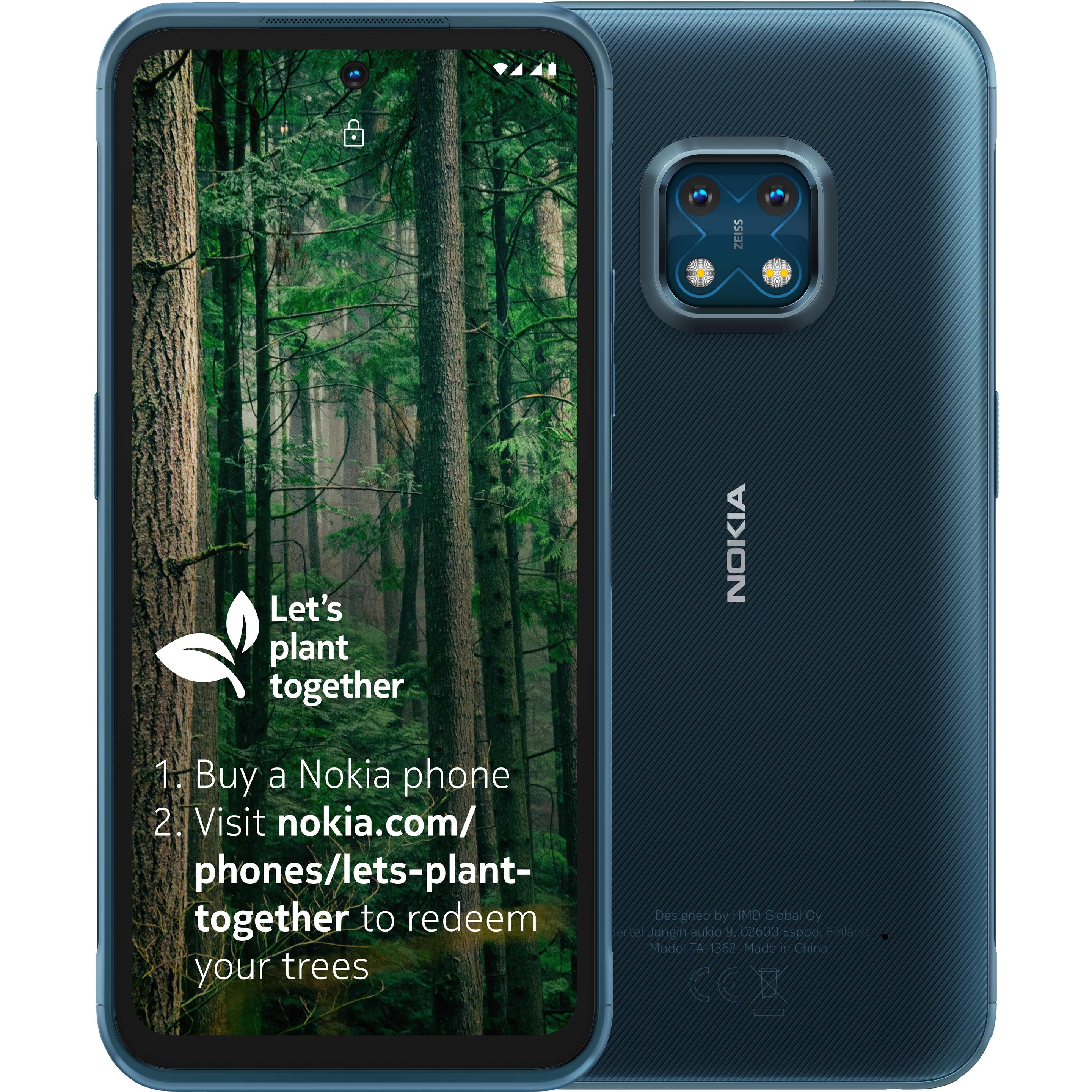 Nokia Smartphone XR20 5G 4 (64 GB, Zila, 6.67", Dual SIM, 48 Mpx, 5G), Smartphone, Blau
