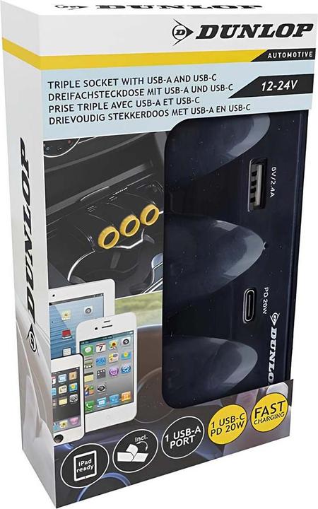 Produktbild Dunlop Socket 3 Way 12/24V ABS