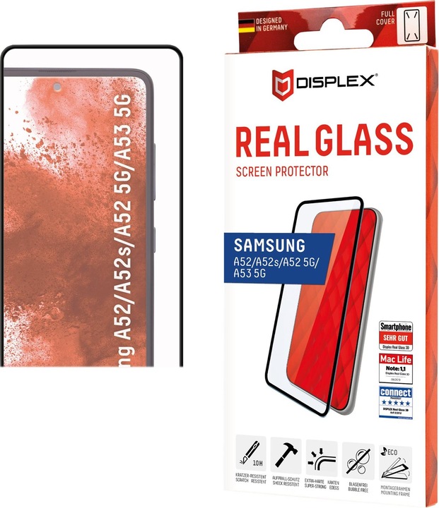Produktbild Displex Real Glass, Full Cover Panzerglas (1 Stück, Samsung Galaxy A52s 5G, Samsung Galaxy A52, Samsung Galaxy A52 5G, Samsung Galaxy A53 5G)