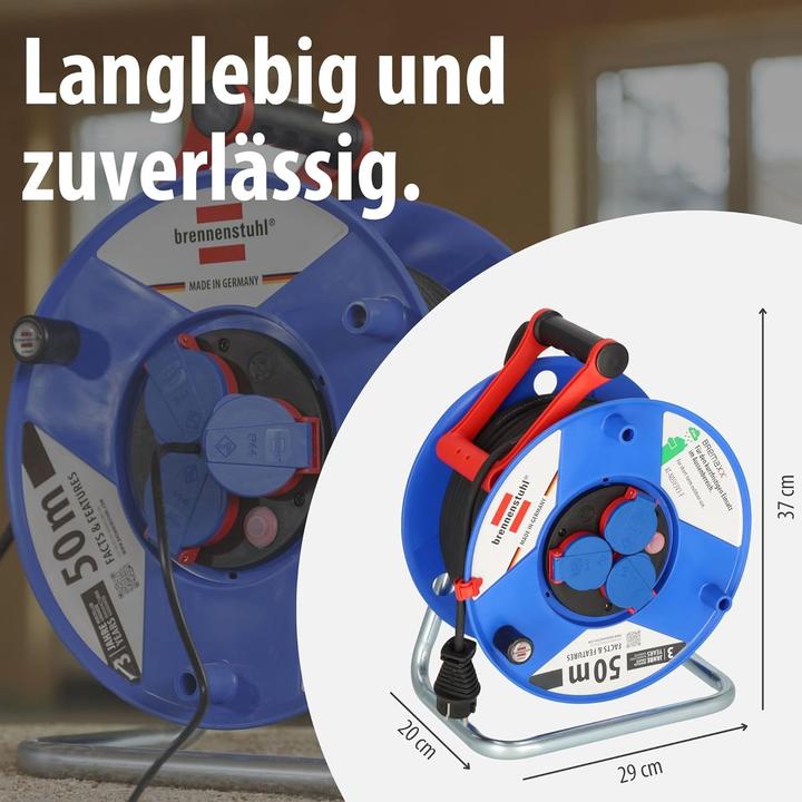 Produktbild Brennenstuhl Garant IP44 Kabeltrommel 50m AT-N05V3V3-F 3G1.5 12 (50 m, 1.50 mm²)