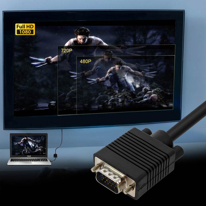 Actual product image LinQ Male-male, VGA cable, 3m video adapter black (3 m, VGA)