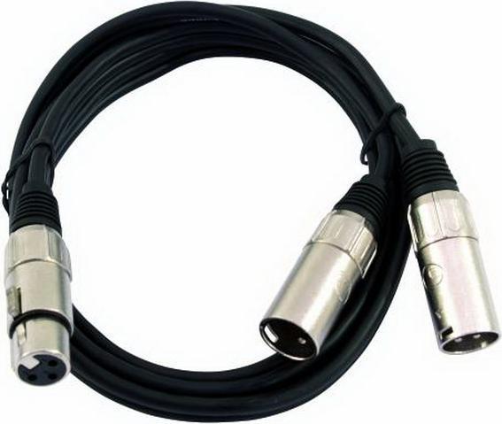 Image du produit Omnitronic Câble adaptateur XLR(F)/2xXLR(M) 3m sw (3 m, XLR)