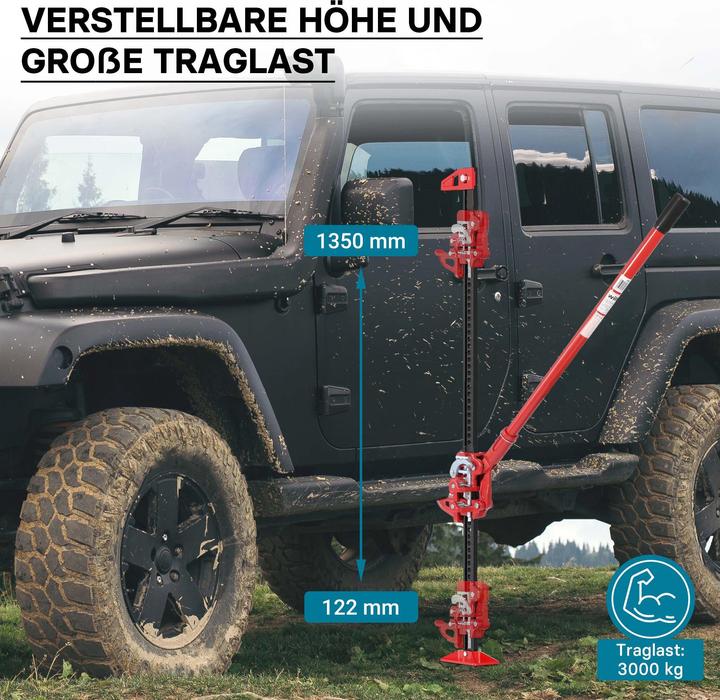 Actual product image Wiltec Wagenheber 60" 3000kg bis 135cm Offroad Farm Jack Geländewagen Stockwinde