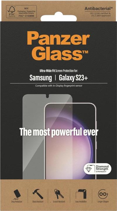 Produktbild PanzerGlass Displayschutz Ultra Wide Fit (1 Stück, Samsung Galaxy S23+)