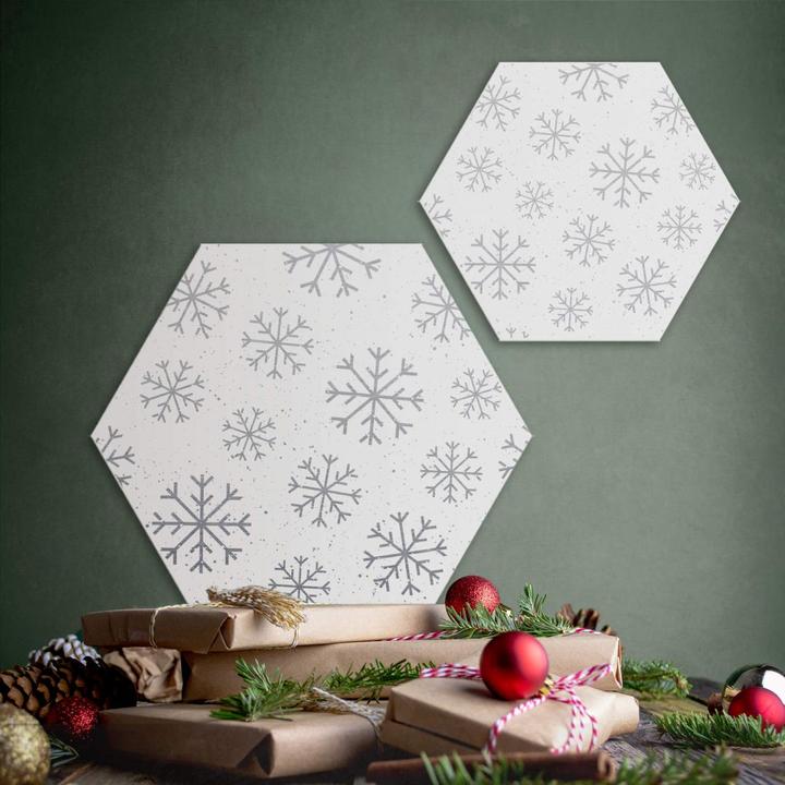 Immagine prodotto Trenddeko Cristalli di ghiaccio con effetto argento e fiocchi di neve (25 x 22 cm)