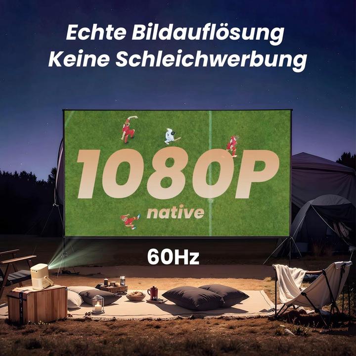 Actual product image Yaber Tragbarer Projektor mit JBL-Sound und Autofokus (Full HD, 1.25:1)