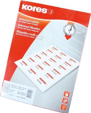 Actual product image Kores Universal labels