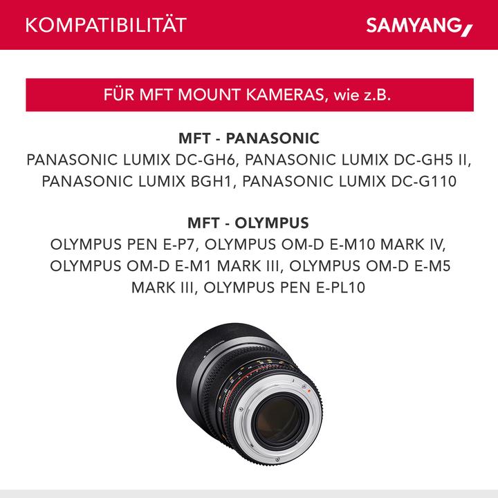 Produktbild Samyang 85mm T1.5 VDSLR II MFT (Micro Four Thirds, Vollformat)