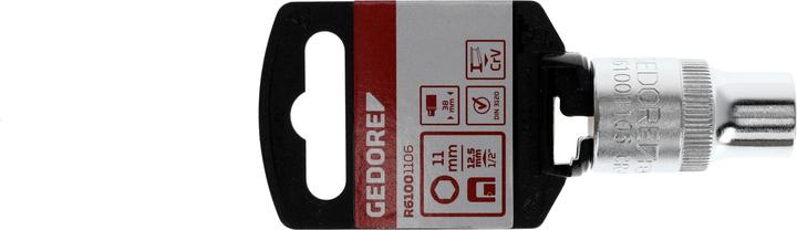 Actual product image Gedore Red 1/2 Socket 6-sided. short Ø 11 mm (11 mm)