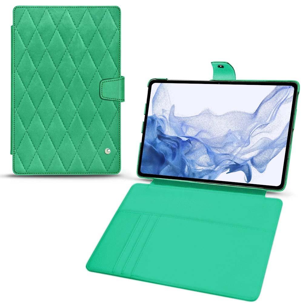Noreve Lederschutzhülle Wallet (Galaxy Tab S8 Ultra), Tablet Hülle, Grün