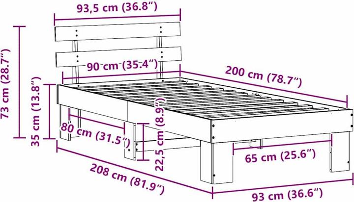 Image du produit vidaXL Bettrahmen (90 x 200 cm)