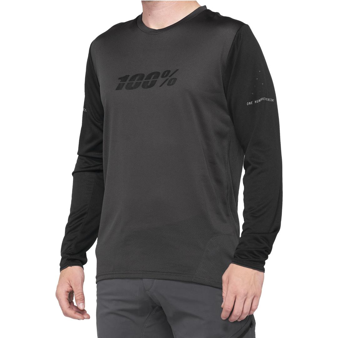 100%, Herren, Velotrikot, Jersey Ridecamp Long Sleeve (XL), Schwarz, XL
