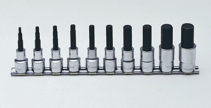Immagine prodotto Koken Set di bussole con attacco esagonale 4-19 mm, su barra, 10 pezzi.